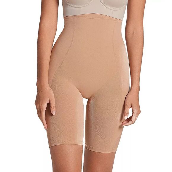 Leonisa SkinFuse Invisible Extra High Waist-to-Thigh Body Shaper Short Natural B